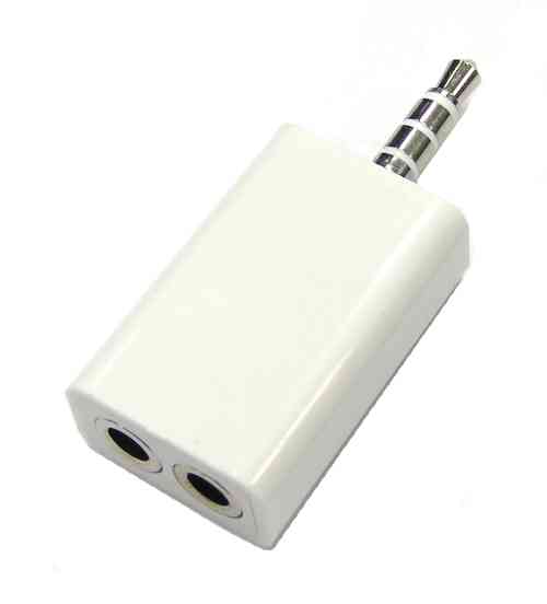 3.5mm 4 Pole Plug to 2x3.5mm 4 Pole Jack White for iPhone
